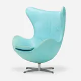Arne Jacobsen, Egg chair, 1958, ostrich leather, cast aluminum, plastic