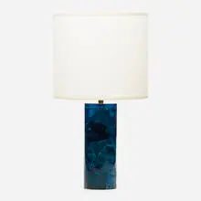 Pierre Giraudon, Table lamp, c. 1970, resin, brass, linen