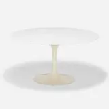Dining table, model 174W by Eero Saarinen, 1957, marble, enameled cast iron, lacquered wood, sold Oct 2021