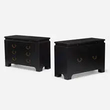 Harrison Van-Horn, Cabinets, set of two, c. 1980, lacquered laminate over wood, brass