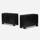 Harrison Van-Horn, Cabinets, set of two, c. 1980, lacquered laminate over wood, brass