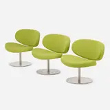 Christophe Pillet, Sunset chairs, set of three, 1997, stainless steel, upholstery