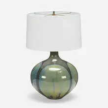 David Cressey, Table lamp, c. 1970, glazed earthenware, linen