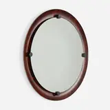 Franco Campo and Carlo Graffi, Mirror, c. 1960, bent rosewood plywood, mirrored glass, lacquered wood