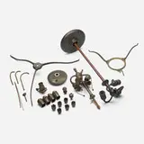 Early 20th Century, Collection of twenty-four lighting parts, patinated bronze