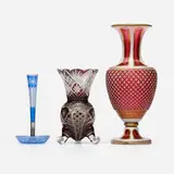 Bohemian, Collection of three vases