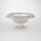 Samuel Kirk & Son, Round centerpiece compote with repoussé floral border