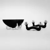 Emilia Castillo, Three-piece table garniture with abstract faces