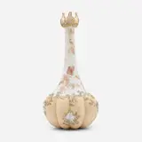 Crown Milano vase by Mt. Washington Glass Company, c. 1890, gilt and enameled satin glass, sold Feb 2024
