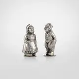 Figural salt and pepper shakers by Schoon H. Zilverfabriek H. Hooykaas, sold Feb 2024