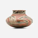 Native American, Tonto polychrome olla with stylized serpent motif, hand-painted earthenware