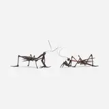 Kozan, Articulated okimonos of praying mantis, set of two