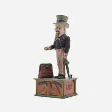 Shepard Hardware Co., Uncle Sam mechanical bank, c. 1886, painted cast iron
