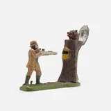 J. & E. Stevens Co., Teddy and the Bear mechanical bank, c. 1875, painted cast iron