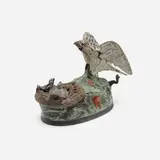 J. & E. Stevens Co., Eagle's Nest mechanical bank, c. 1883, painted cast iron