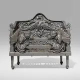 Dawson Bros., Gothic Revival fire basket, c. 1887, enameled cast iron