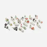 Liang Shuo, collection of twenty toys from The Great Chairman series (Jigujigu), 2006, glazed stoneware, leather, plastic