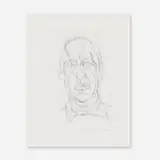 Portrait of Iliazd by Alberto Giacometti, 1962, etching on paper, sold Sep 2014