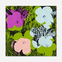 Flowers by Andy Warhol, 1970, screenprint on paper, sold Sep 2014