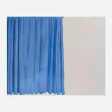 Michelangelo Pistoletto, Tenda blu (Blue Curtain), 1967, painted tissue paper on polished stainless steel
