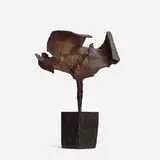 Burnt Offering by Tony (Bernard) Rosenthal, 1957, cast and welded bronze, ebony, sold Sep 2014