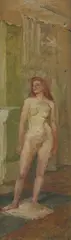 Untitled by Fred Dubery, oil on board 59 x 19cm; and six others, sold Oct 2019