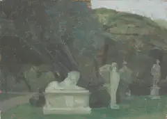 Untitled by Fred Dubery, Fred Dubery (1926-2011) STATUARY Oil on board 19 x 25.5cm; and four others, sold Oct 2019