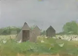 Fred Dubery, Untitled, Fred Dubery (1926-2011) POULTRY FARM Oil on board and two others
