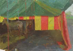 Untitled by Fred Dubery, Fred Dubery (1926-2011) CIRCUS PONIES Oil on board 28 x 40.5cm and three others, sold Oct 2019