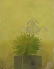Untitled by Fred Dubery, Fred Dubery (1926-2011) YELLOW DAHLIA Oil on canvas 40.7 x 30.4cm; and four others, sold Oct 2019