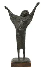 Joanne Brogden, Untitled, Joanne Brogden (1929-2013) 'MORNING' Bronze resin on a wooden plinth 59.5cm high overall