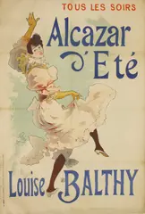 Untitled by Jules Chéret, 1893, Jules Cheret (1836-1932) ALCAZAR D'ETÉ LOUISE BALTHY Lithograph in colours, sold Oct 2019