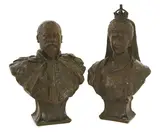 Sydney March, Sydney March (1875-1968), a pair of bronze busts of Edward VII and Queen Alexandra