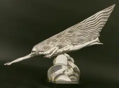 Maurice Guiraud-Rivière, Maurice Guiraud-Rivière (1881-1947), a silvered bronze figure