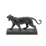 Charles Valton, patinated bronze model of a lioness