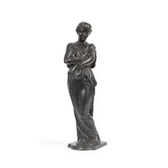 William James McLean, patinated bronze figure of a classical maiden, patinated bronze