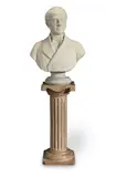 John Warrington Wood, carved white marble portrait bust of a gentleman, marble