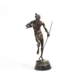 Charles-Arthur Bourgeois, patinated bronze figure of The Snake Charmer, patinated bronze