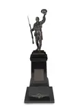 George Havard Thomas Ma, patinated bronze reduction of the Waterhead (Oldham, Greater Manchester) Great War Memorial, patinated bronze