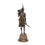 Rudolf Francke, patinated bronze figure of an African tribesman, patinated bronze