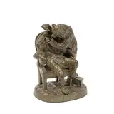 Christopher Fratin, late 19th century green brown patinated bronze model of dentistry bears, brown patinated bronze
