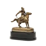 Evgenii Lanceray, patinated bronze equestrian figure of Kirgiz, patinated bronze