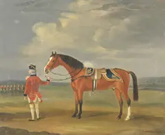 Francis Sartorius, Portrait of an officer with his horse, oil on canvas