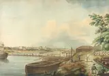 French School, 'Vue de la ville de Moscou sur la riviere de Mosqua/ prise d'apres du couvent de Spas na Rovoi', watercolour on laid paper