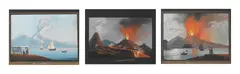 Neapolitan School, Views of Vesuvius erupting, gouache