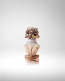 Ermanno Nason, Mesopotamic Figural Form, for Vetreria Gino Cenedese, hand worked and applied glass with scavo surface treatment and applied with gold leaf