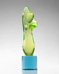 Abstract Form by Ermanno Nason, for Vetreria Gino Cenedese, uranium glass, sold Aug 2023