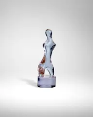 Ermanno Nason, Abstract Form, for Vetreria Gino Cenedese, after a work by Jean Arp, alexandrite glass with scavo surface treatment