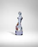 Ermanno Nason, Abstract Form, for Vetreria Gino Cenedese, after a work by Jean Arp, alexandrite glass with scavo surface treatment