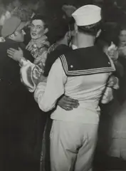 Brassaï, (Gyula Halász), Transvestites at Mardi Gras, at Bal de la Montagne Sainte-Geneviève, c. 1931, Ferrotyped gelatin silver print